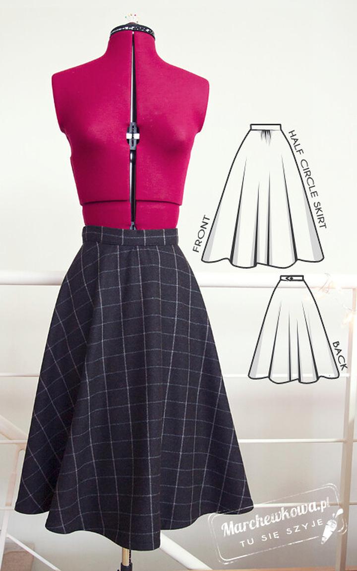 Szycie długiej prostej spódnicy